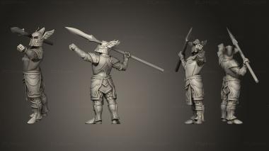 Military figurines Dwarf Elf Javelin 3d model