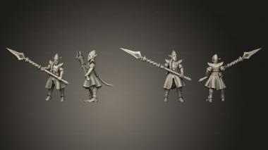 Military figurines Dwarf Elf Tall Spear Warrior 1 3d model