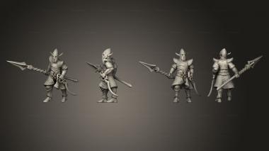 Military figurines Dwarf Elf Tall Spear Warrior 2 3d model