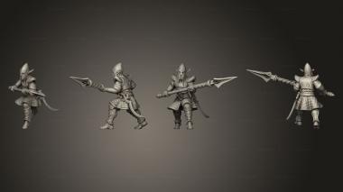 Military figurines Dwarf Elf Tall Spear Warrior 3 3d model