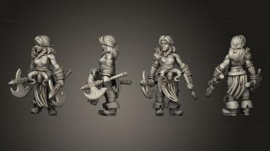 Military figurines Dwarf Female Berserker 05 3d model