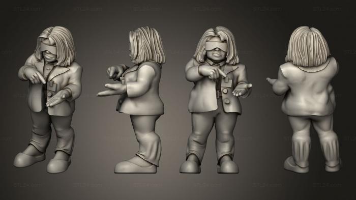 Military figurines (Dwarf Female Security Chief, STKW_5540) 3D models for cnc