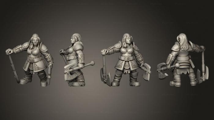 Military figurines (Dwarf Fighter 1, STKW_5547) 3D models for cnc