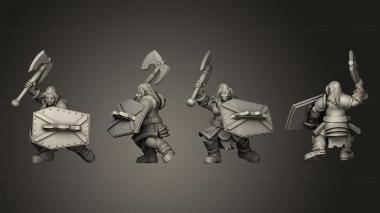 Military figurines Dwarf Fighter 2 3 3d model