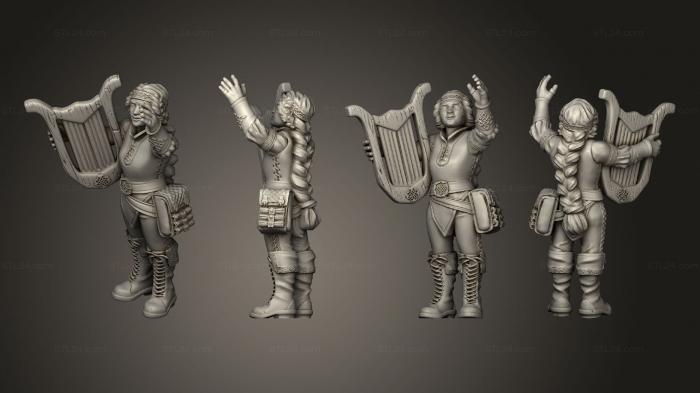 Military figurines (Dwarf Girl Bard, STKW_5553) 3D models for cnc