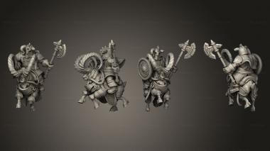 Military figurines Dwarf Goat Rider 01 3d model