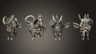 Military figurines Dwarf Goat Rider 02 3d model