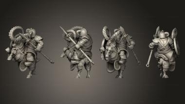 Military figurines Dwarf Goat Rider 03 3d model