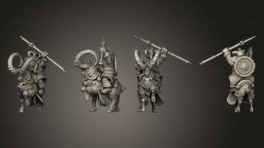 Military figurines Dwarf Goat Rider 04 3d model