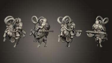 Military figurines Dwarf Goat Rider 05 3d model