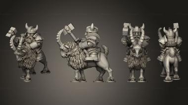 Military figurines Dwarf goat rider pose 1 3d model