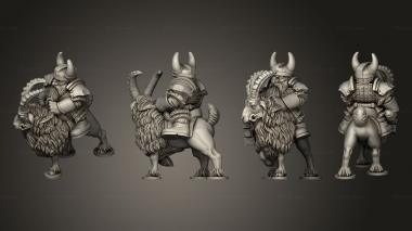 Military figurines Dwarf goat rider pose 2 3d model