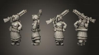 Military figurines Dwarf Gunner 05 3d model