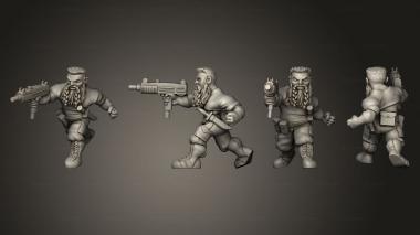 Military figurines Dwarf Male Soldier 3d model