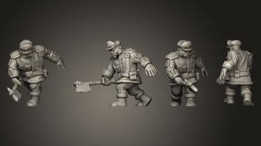 Military figurines Dwarf melee ist v 2 3d model