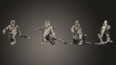 Military figurines Dwarf Miner Zombie 3d model