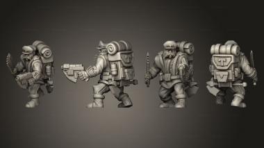 Military figurines Dwarf private soldier swordandgun 3d model