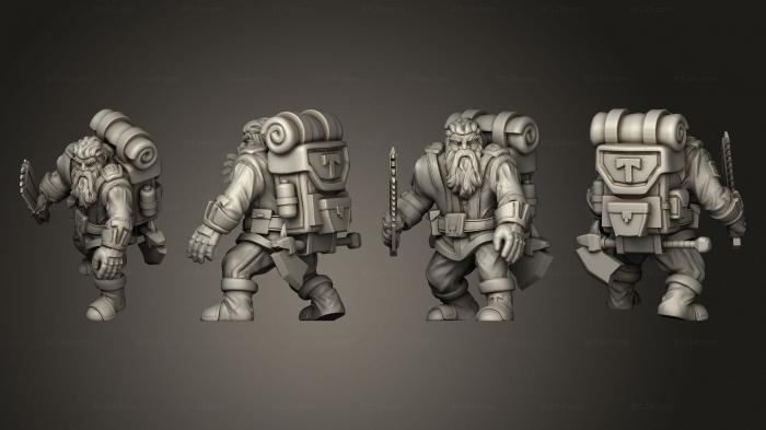 Military figurines (Dwarf private soldier v 1, STKW_5630) 3D models for cnc