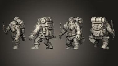 Military figurines Dwarf private soldier v 1 3d model