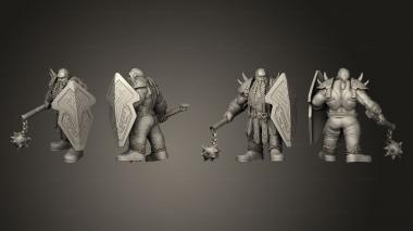 Military figurines Dwarf Raider Flail 3d model