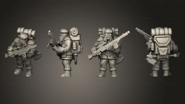 Military figurines Dwarf rifleman marching v 2 3d model