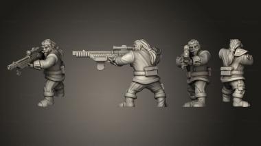 Military figurines Dwarf rifleman v 1 3d model