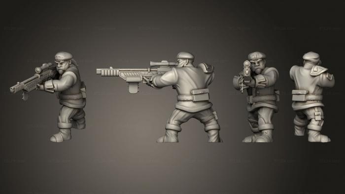 Military figurines (Dwarf rifleman v 3, STKW_5652) 3D models for cnc