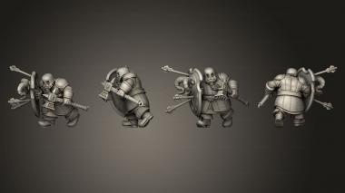 Military figurines Dwarf Shield And arrow 03 3d model