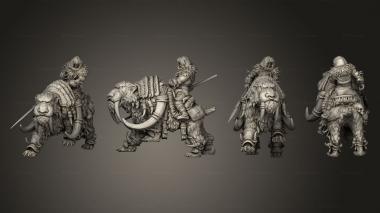 Military figurines Dwarf unsupp sabertoothtiger body rider 3d model
