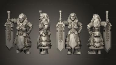 Military figurines Dwarf Warrior Girl With Great Sword 3d model