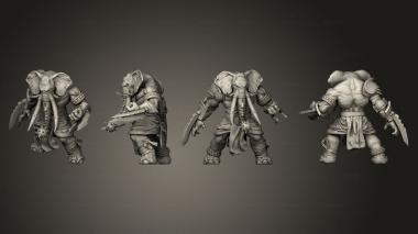 Military figurines Elephant Folk Barbarian Large 3d model