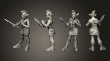 Military figurines Elf Female Street Punk 3d model