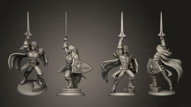 Military figurines Elf Paladin with Shield 3d model