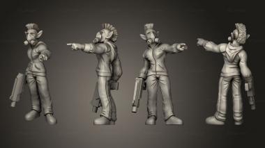 Military figurines Elf Street Punk Male 3d model