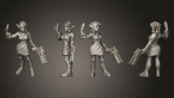 Military figurines (Elven Handgunner Female, STKW_5874) 3D models for cnc