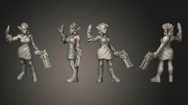 Military figurines Elven Handgunner Female 3d model