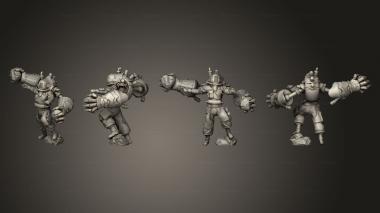 Military figurines Exoskeleton Worker Throwing Rocks 3d model
