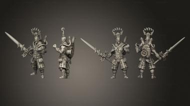 Military figurines experimental warrior with a sword 3d model