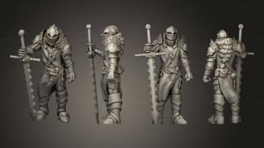 Military figurines Fantasy Medieval Knight With Great Sword 3d model