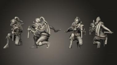 Military figurines Female Assassin Dagger 3d model