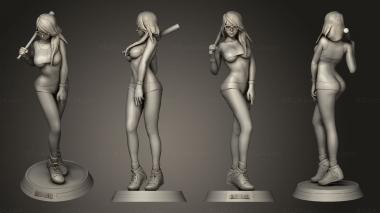 Military figurines Female Baseball Player 3d model