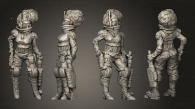 Military figurines Female Bounty Hunter 2 Based 3d model