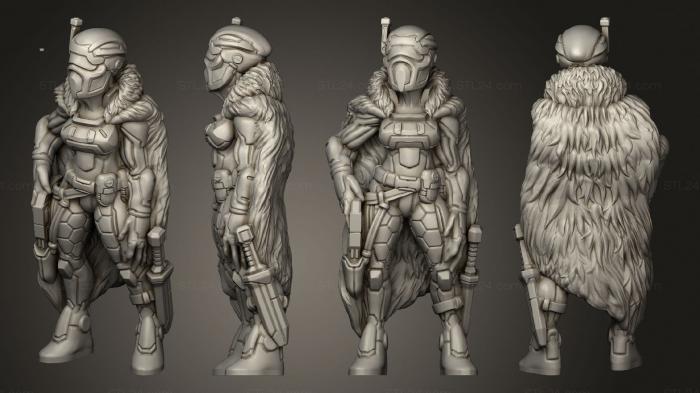 Military figurines (Female Bounty Hunter Based, STKW_6105) 3D models for cnc