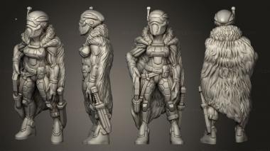 Military figurines Female Bounty Hunter Based 3d model
