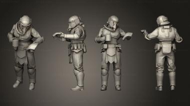 Military figurines Female crew 3d model