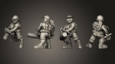 Military figurines Female Dwarf Cop Ram 3d model