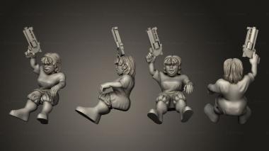 Military figurines Female Dwarf Rigger In Chair 3d model