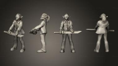Military figurines Female Elf Bodyguard Melee 3d model