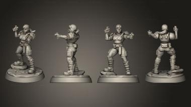 Military figurines female guard company commander 3d model