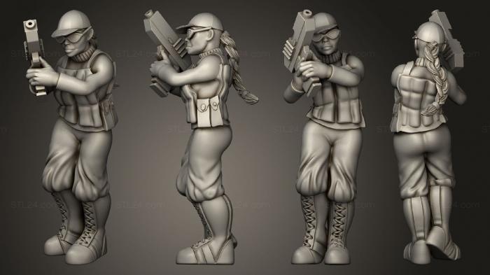 Military figurines (Female Human Cop Ready, STKW_6119) 3D models for cnc